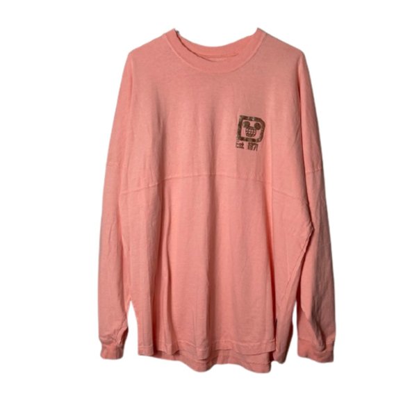 Disney Tops - Disney parks spirit jersey coral pink gold glitter puff paint size L